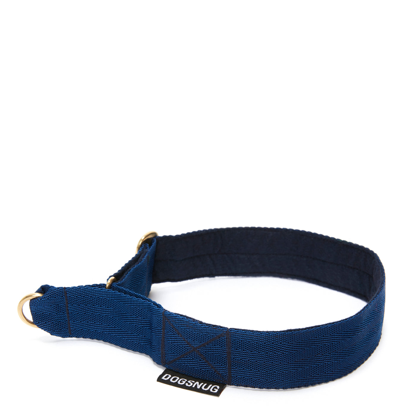 Wide martingale dog collar in Navy