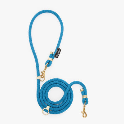 Hands Free Rope Lead in adjustable length blue rope