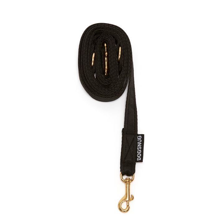 long ink black dog lead