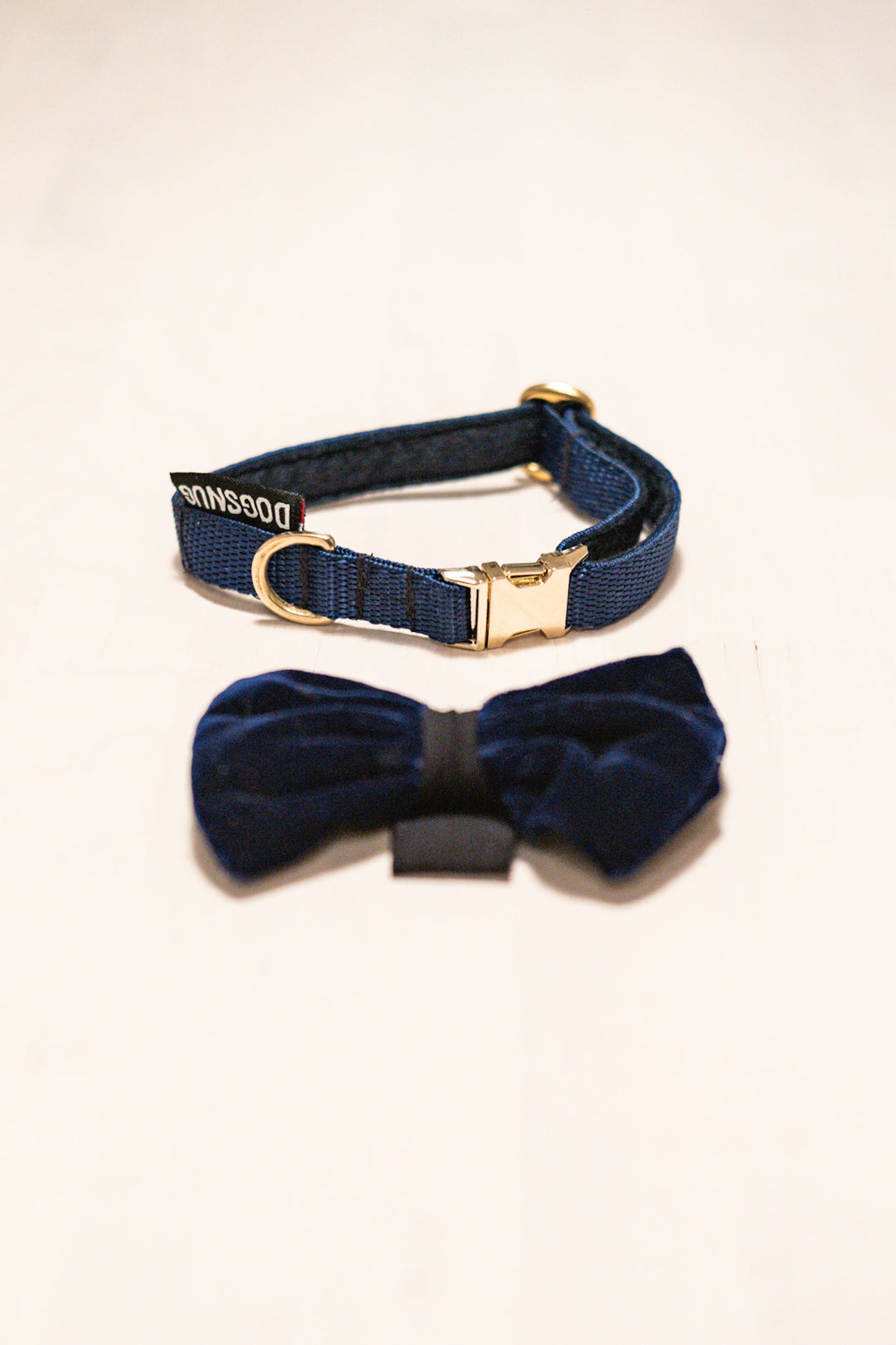 The Velvet Bow & Gold Clip Collar Set