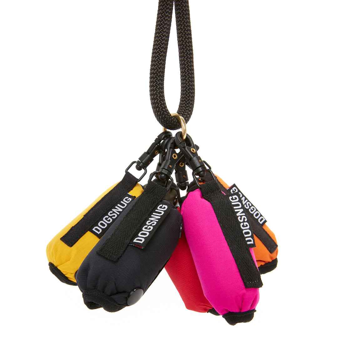 All The Poo Bag Holder Colours Hanging Off A Lead