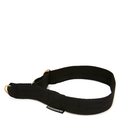 Wide martingale dog collar in black
