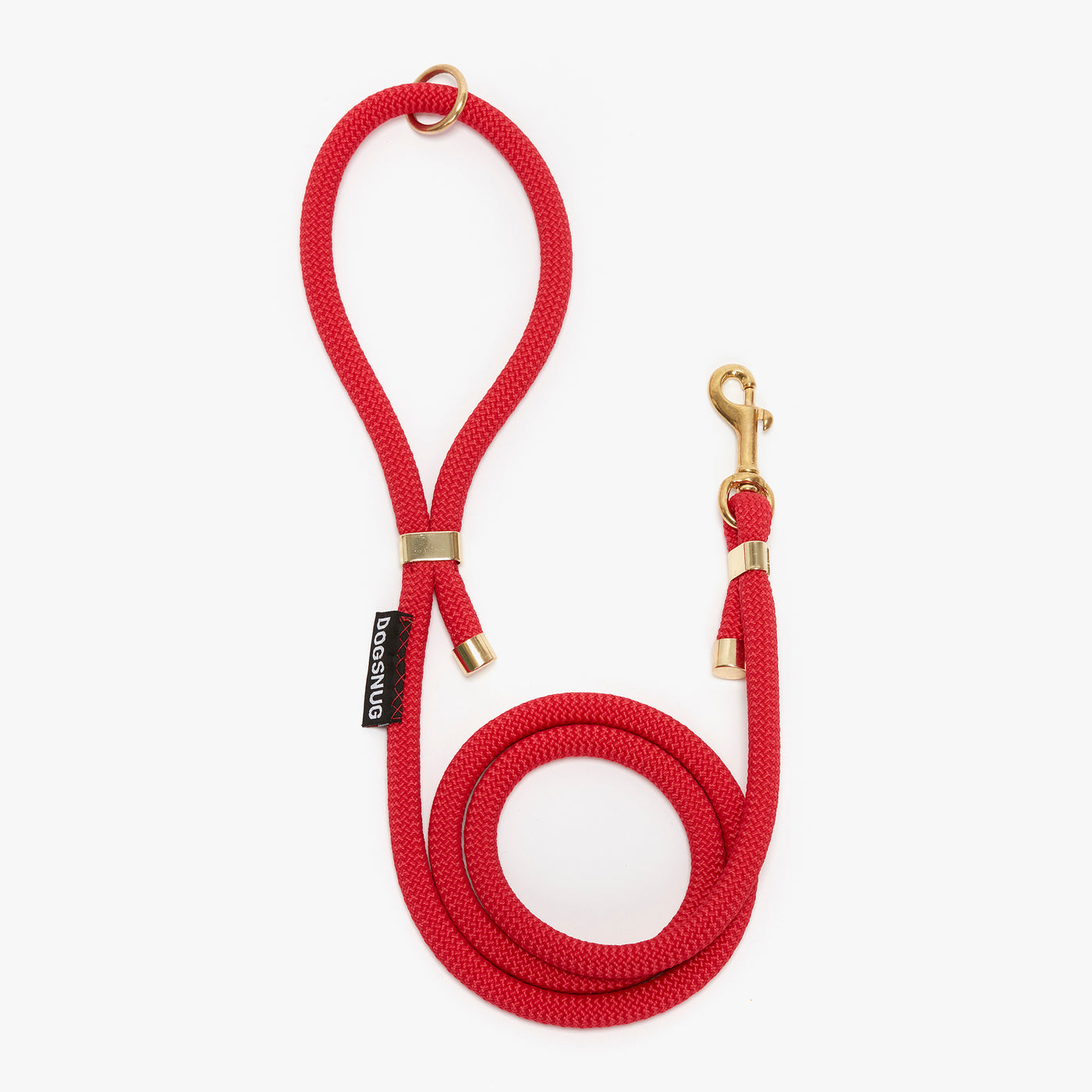 Rope dog lead in red, standard length