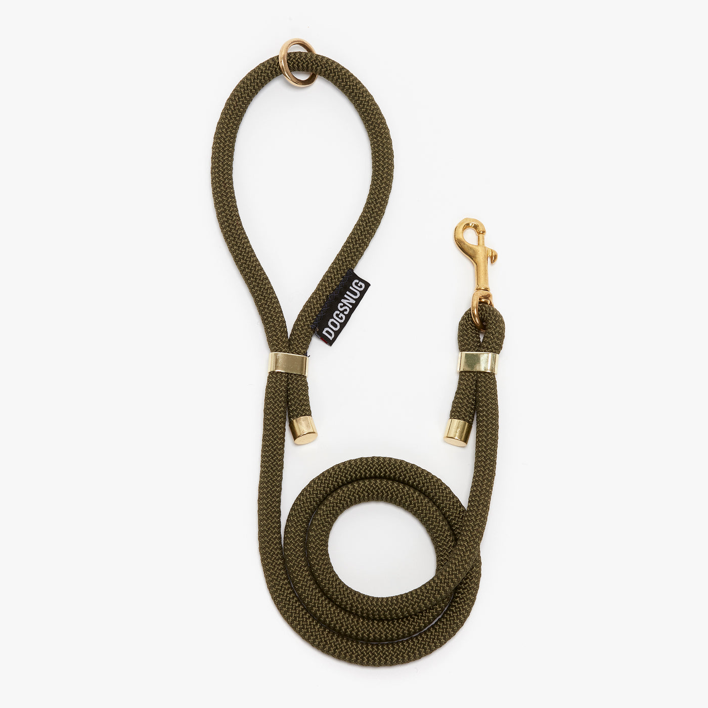 Rope dog lead in olive green, standard length