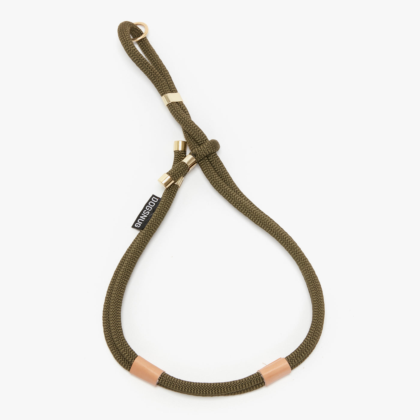 Dog rope harness in olive green