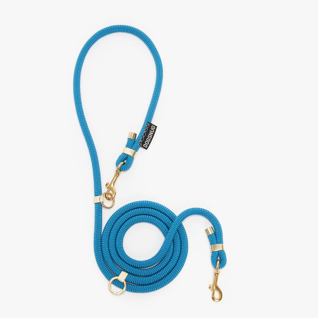 Hands Free Rope Lead in adjustable length blue rope
