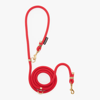 Hands Free Rope Lead in adjustable length red rope
