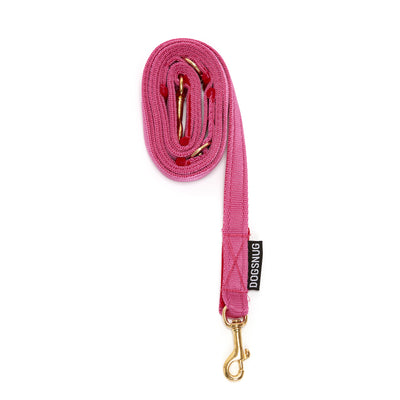 long peony pink dog lead