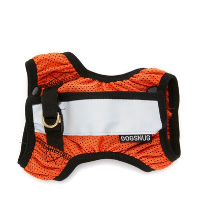 Running harness in orange with a silver reflective stripe
